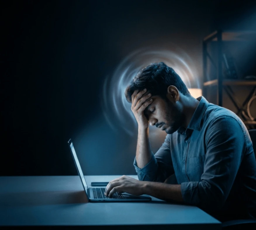 “बर्नआउट क्या है काम का तनाव और मानसिक थकान का चित्र”