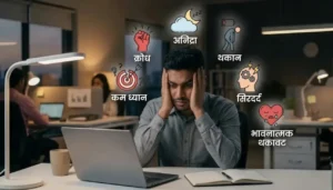 “बर्नआउट के लक्षण जैसे थकान नींद की समस्या और ध्यान की कमी”